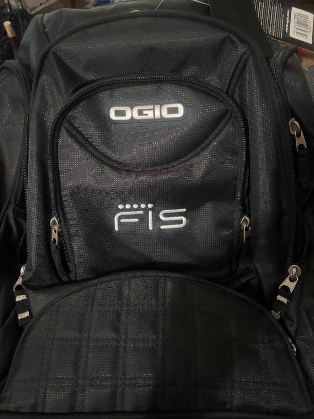 OGIO Black Padded Laptop Backpack with logo FIS